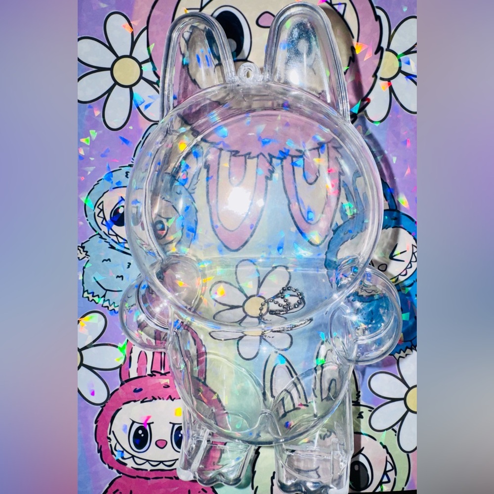 Avg Size Clear Labubu Protective Case Keychain – New & Unused - Picture 3 of 5